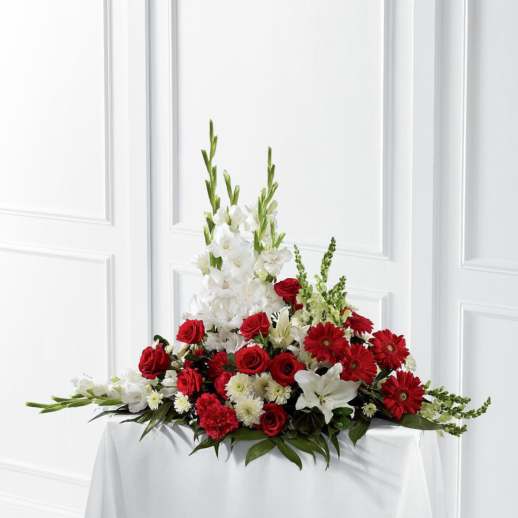 Crimson & White Arrangement – BILLY'S WITTENBERG FLORAL, Wittenberg WI