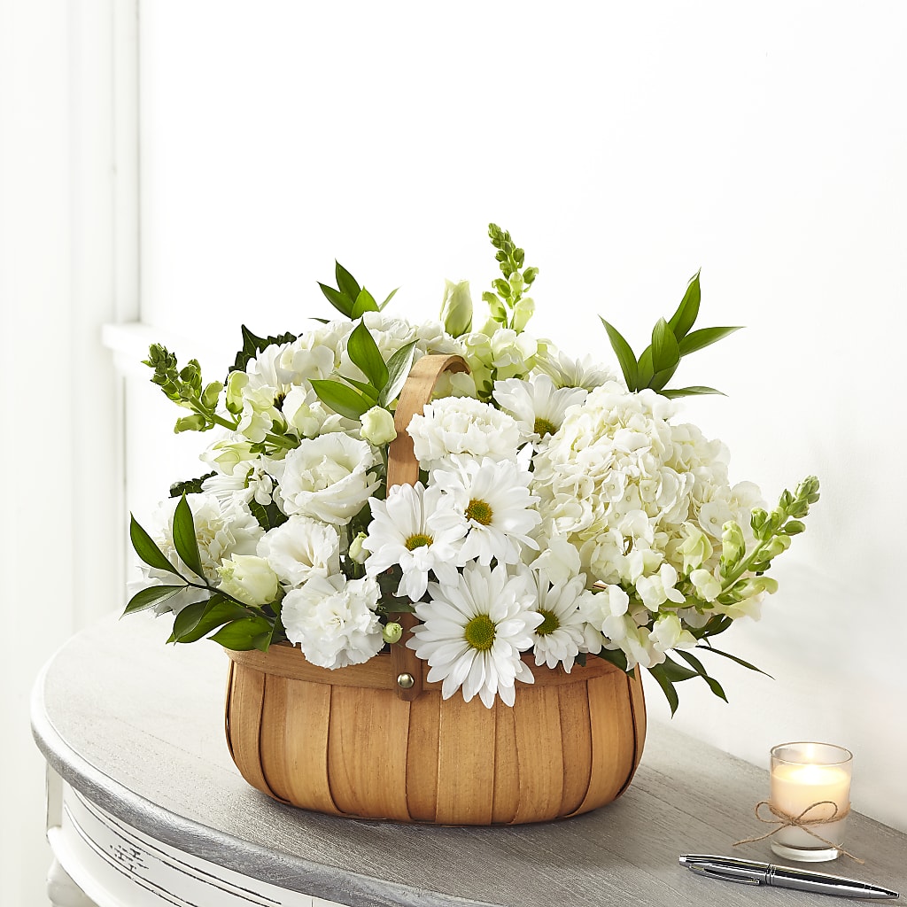 Pure Ivory Basket – BILLY'S WITTENBERG FLORAL, Wittenberg WI