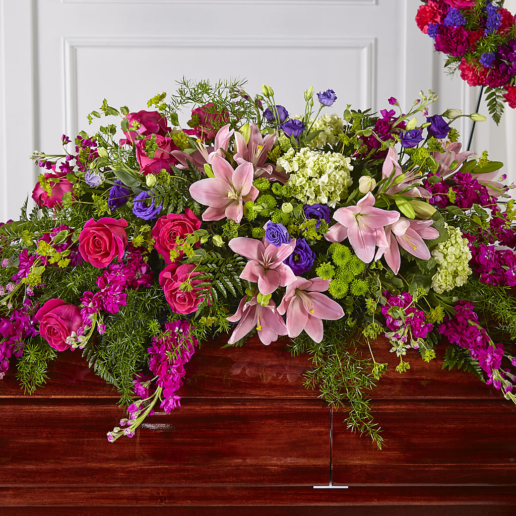 Radiant Tribute Casket Spray – BILLY'S WITTENBERG FLORAL, Wittenberg WI