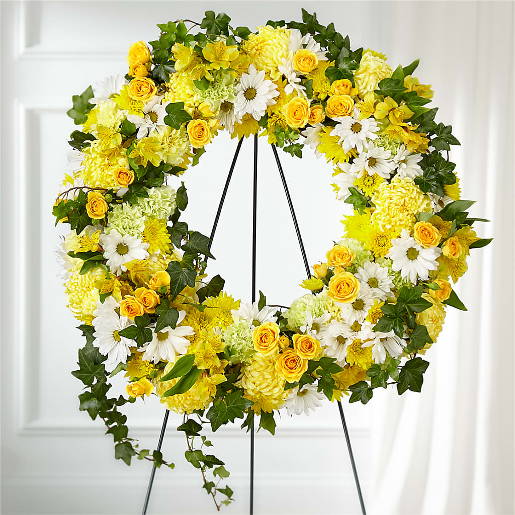 Golden Remembrance Wreath – BILLY'S WITTENBERG FLORAL, Wittenberg WI