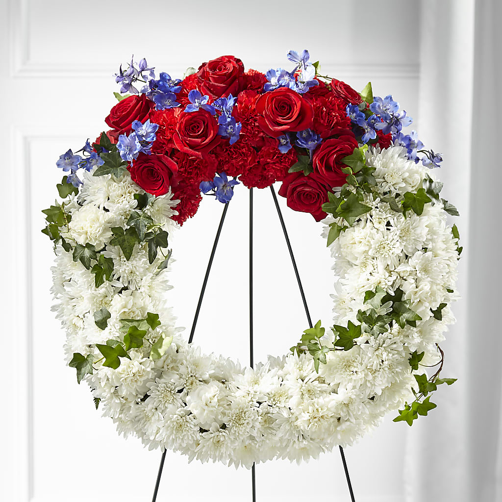 Patriotic Passion Wreath – BILLY'S WITTENBERG FLORAL, Wittenberg WI