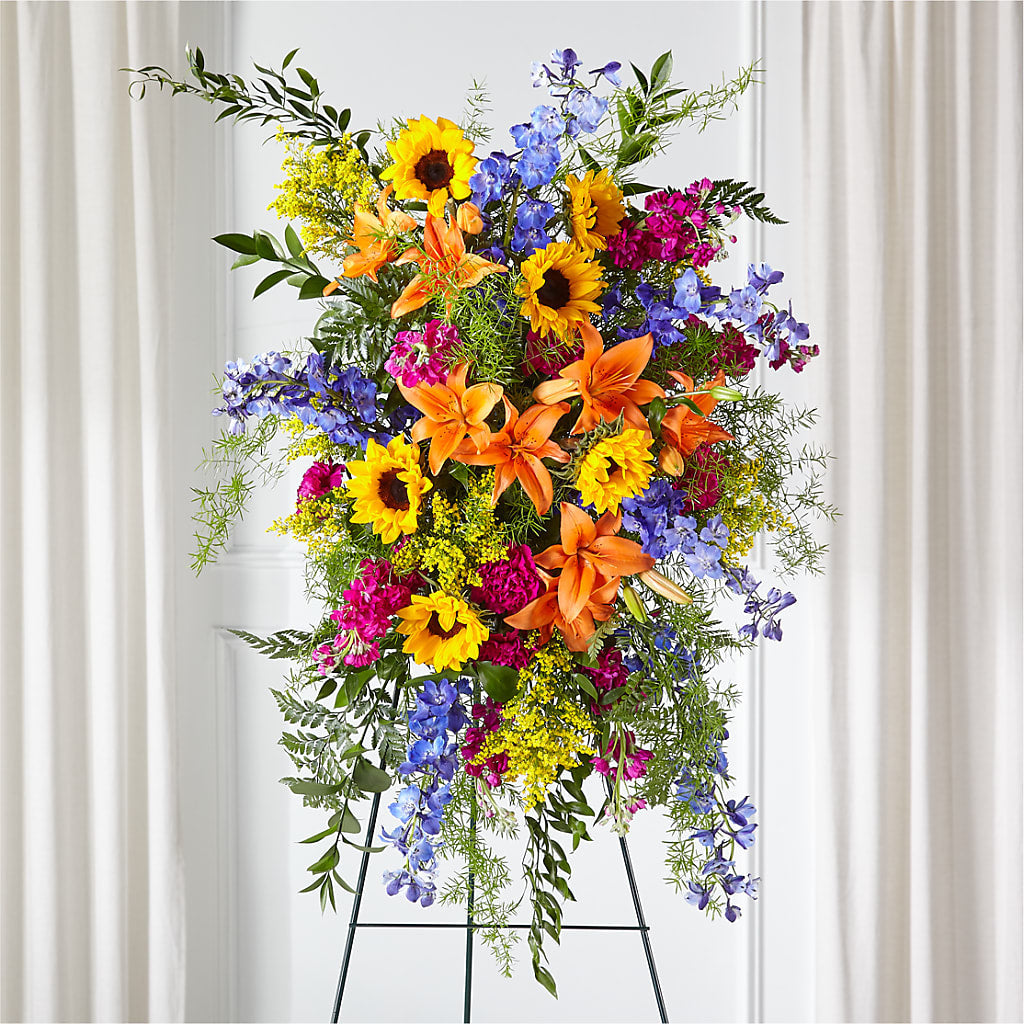 Sunlit Memories Standing Spray (Standard) – BILLY'S WITTENBERG FLORAL, Wittenberg WI