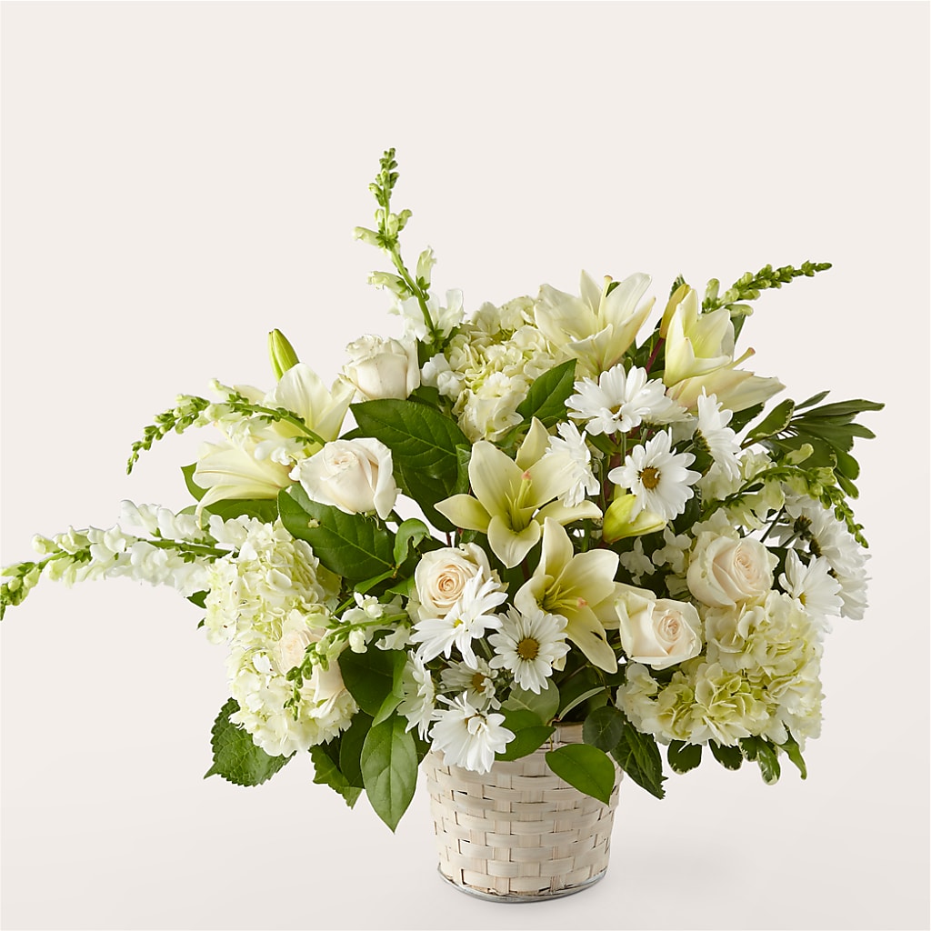 Ivory Elegance Floral Basket – BILLY'S WITTENBERG FLORAL, Wittenberg WI