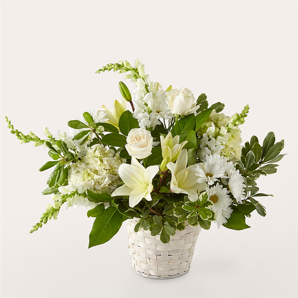 Ivory Elegance Floral Basket – BILLY'S WITTENBERG FLORAL, Wittenberg WI