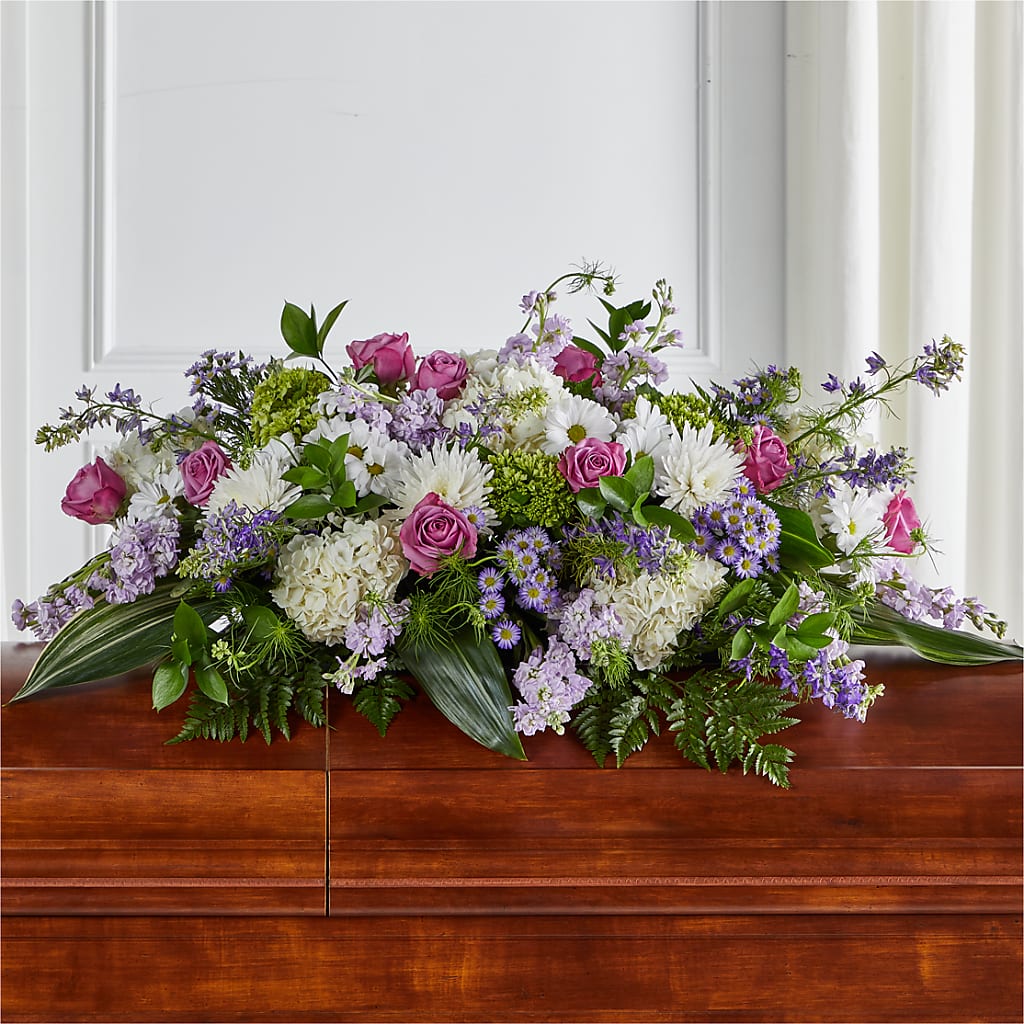 Meadows of Serenity Casket Spray – BILLY'S WITTENBERG FLORAL, Wittenberg WI