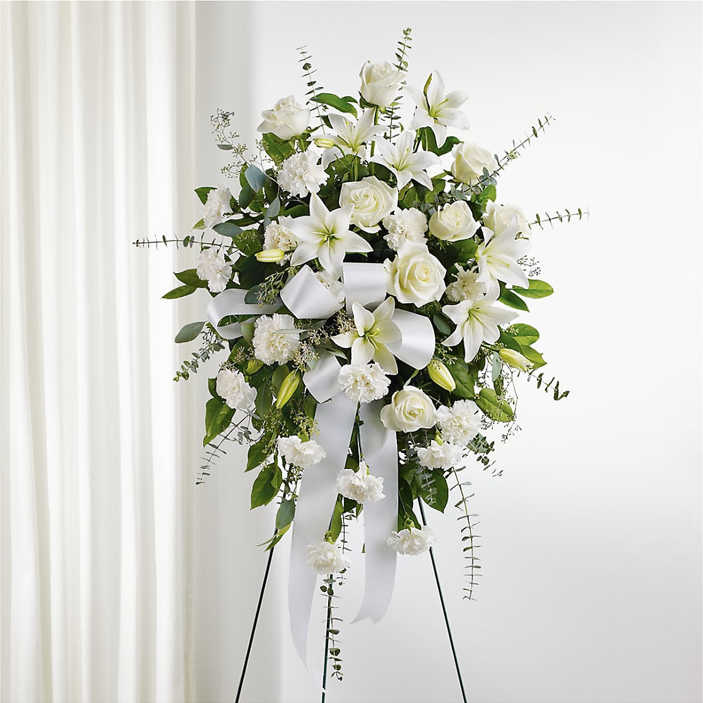 With Care Standing Spray – BILLY'S WITTENBERG FLORAL, Wittenberg WI