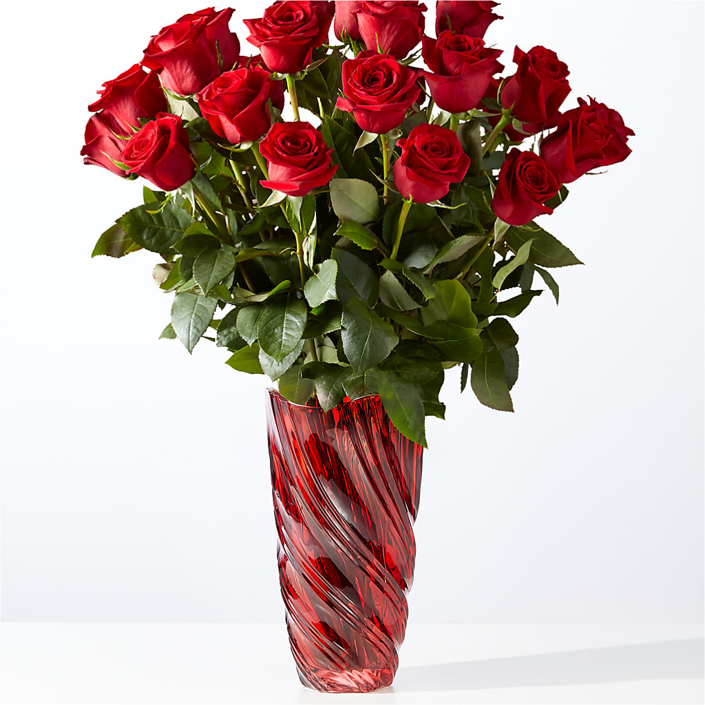 Classic Love Red Rose Bouquet with Luxe Swirl Vase – BILLY'S WITTENBERG FLORAL, Wittenberg WI