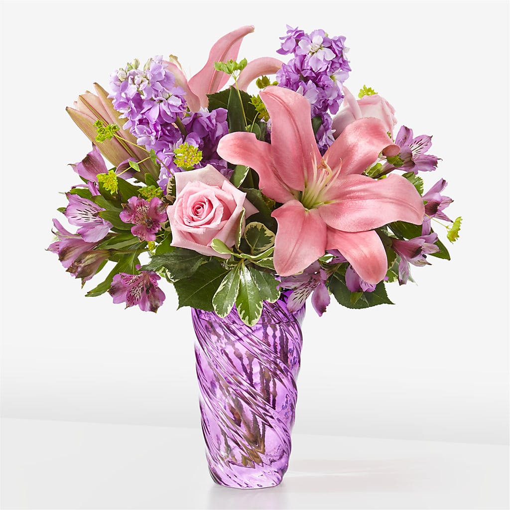 Precious Petals Bouquet with Luxe Swirl Vase – BILLY'S WITTENBERG FLORAL, Wittenberg WI