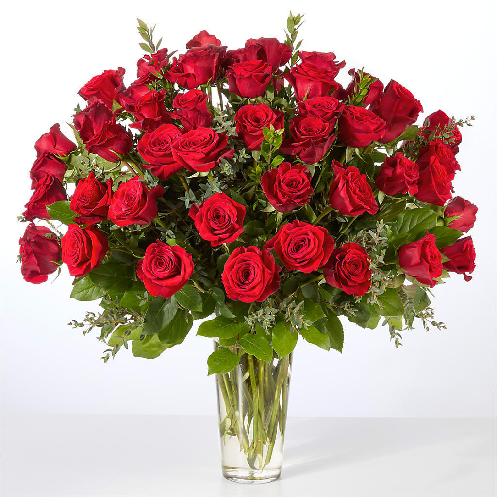 Forever Yours Fifty Stem Red Rose Bouquet – BILLY'S WITTENBERG FLORAL, Wittenberg WI