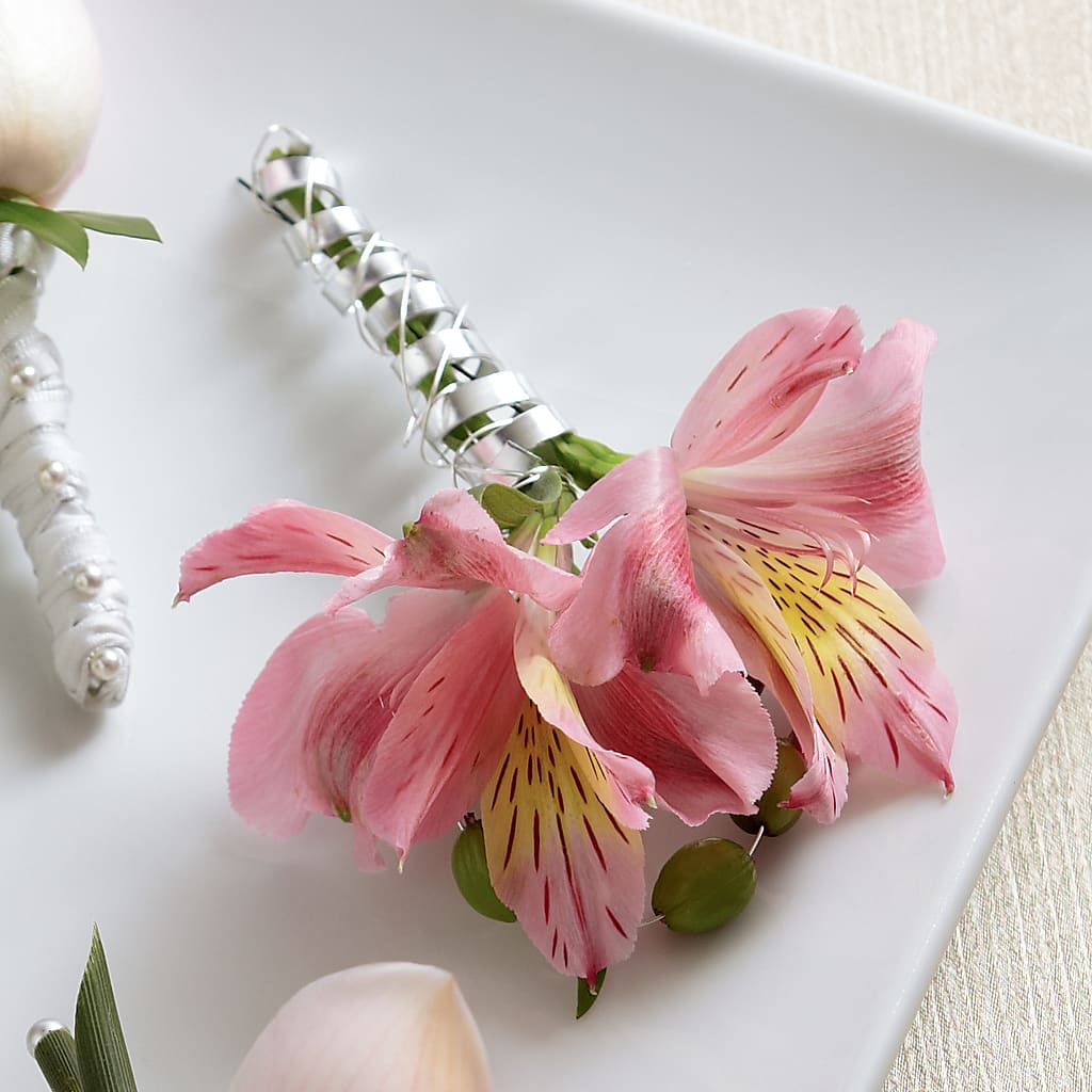 Pink Peruvian Lily Boutonniere – BILLY'S WITTENBERG FLORAL, Wittenberg WI