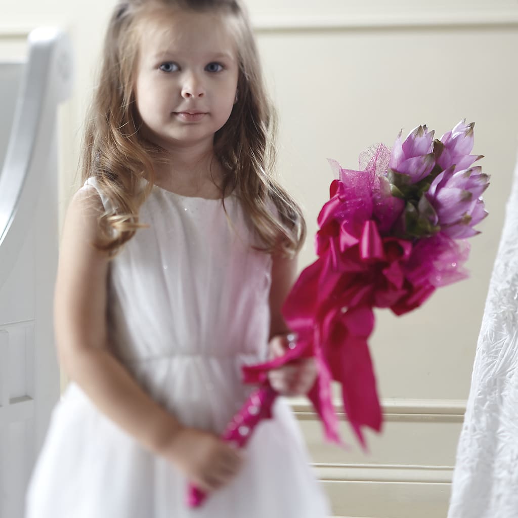 Sparkle Pink Flower Girl Bouquet – BILLY'S WITTENBERG FLORAL, Wittenberg WI