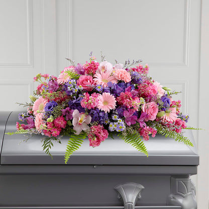 Glorious Garden Casket Spray – BILLY'S WITTENBERG FLORAL, Wittenberg WI