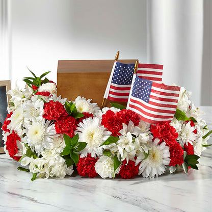 Spirit of Patriotism Cremation Adornment – BILLY'S WITTENBERG FLORAL, Wittenberg WI