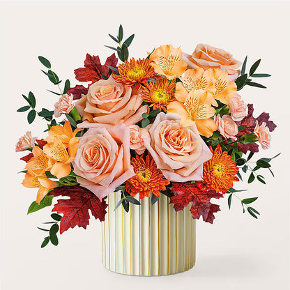 Spiced Latte Bouquet with Ivory Vase – BILLY'S WITTENBERG FLORAL, Wittenberg WI