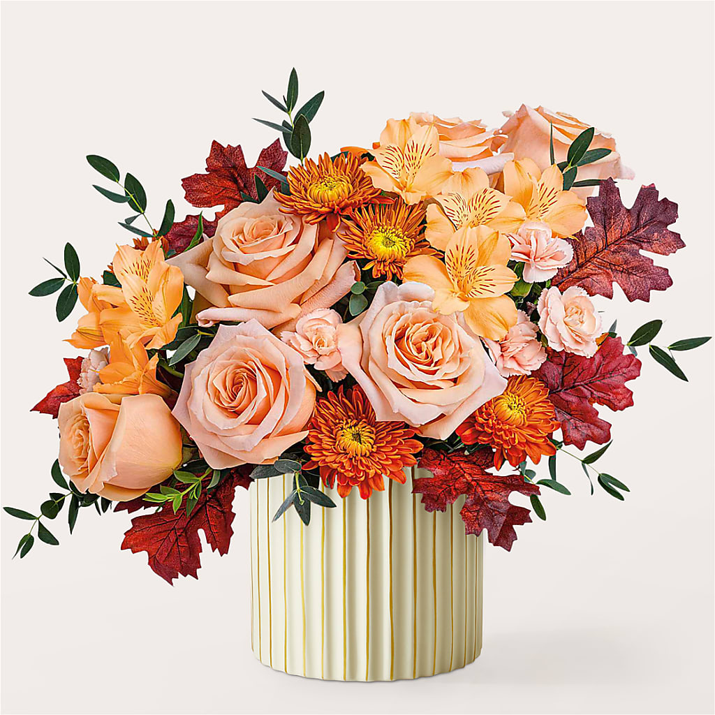 Spiced Latte Bouquet with Ivory Vase – BILLY'S WITTENBERG FLORAL, Wittenberg WI