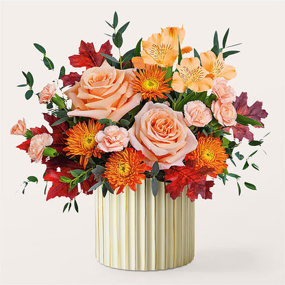 Spiced Latte Bouquet with Ivory Vase – BILLY'S WITTENBERG FLORAL, Wittenberg WI