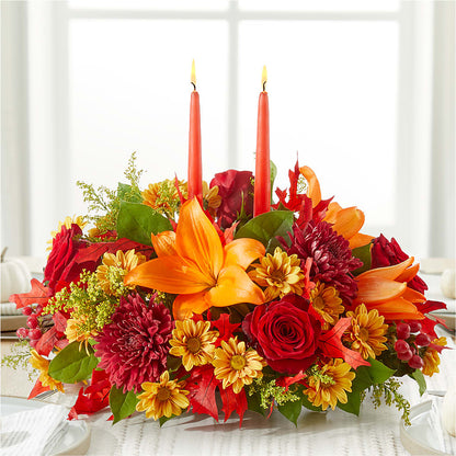 Autumn's Embrace Centerpiece – BILLY'S WITTENBERG FLORAL, Wittenberg WI