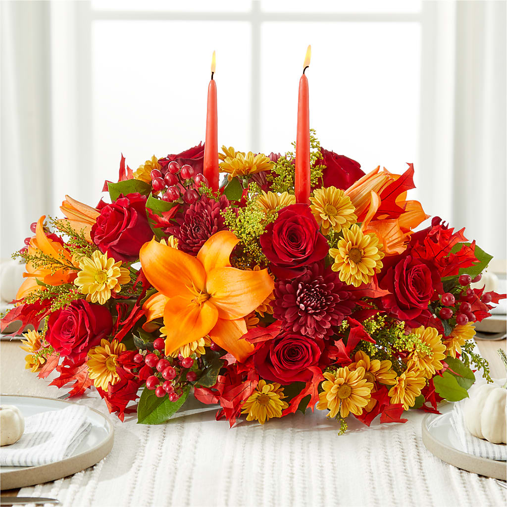 Autumn's Embrace Centerpiece – BILLY'S WITTENBERG FLORAL, Wittenberg WI