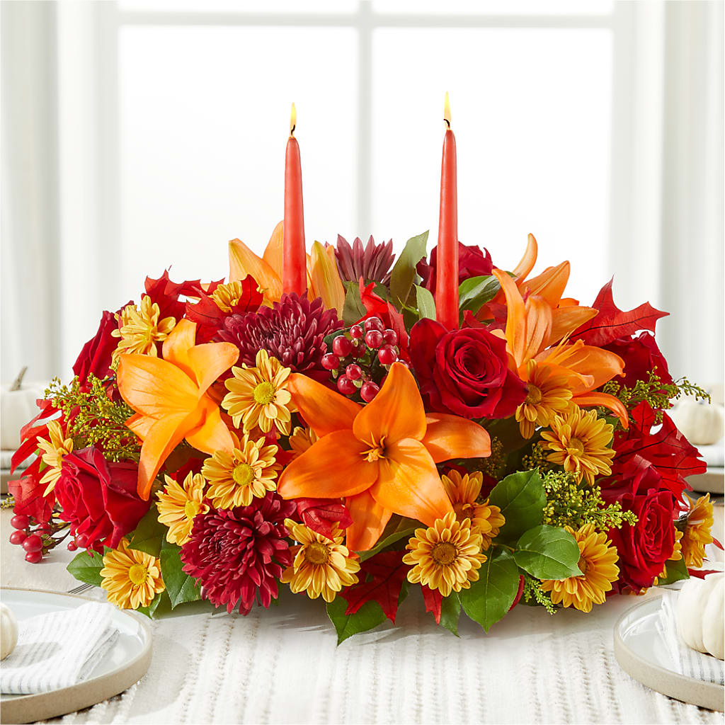 Autumn's Embrace Centerpiece – BILLY'S WITTENBERG FLORAL, Wittenberg WI