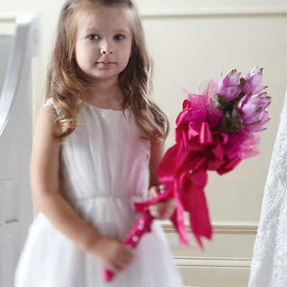 Sparkle Pink Flower Girl Bouquet – BILLY'S WITTENBERG FLORAL, Wittenberg WI