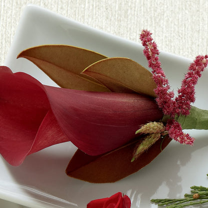 Red Calla Boutonniere – BILLY'S WITTENBERG FLORAL, Wittenberg WI