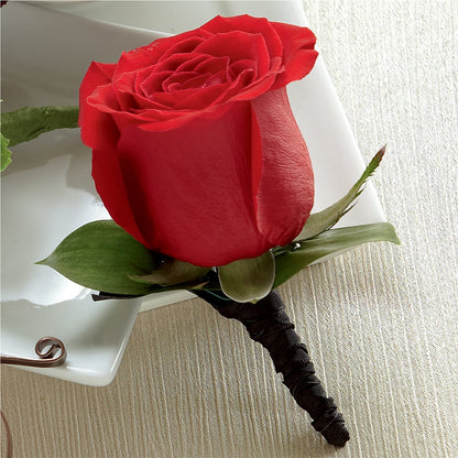 Red Rose Boutonniere – BILLY'S WITTENBERG FLORAL, Wittenberg WI